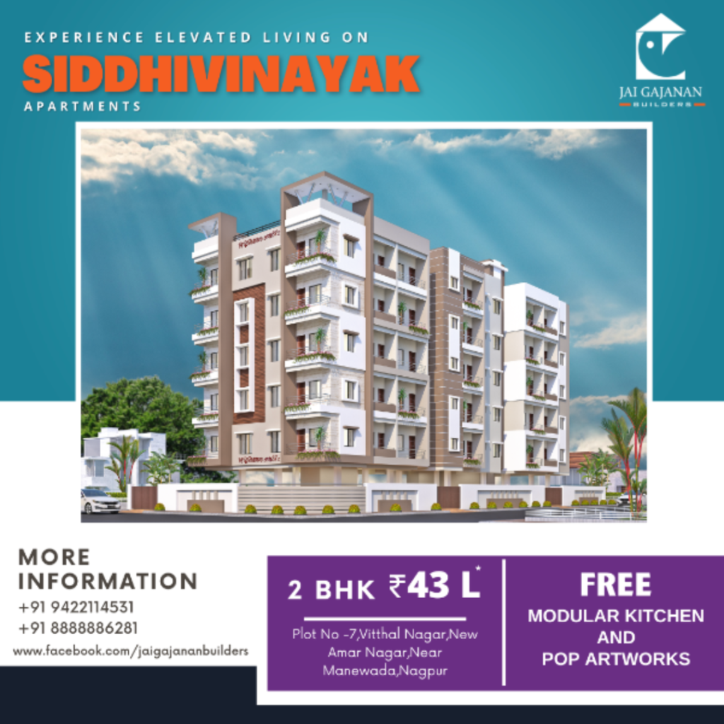 Discover Elevated Living at Siddhivinayak Apartments by Jai Gajanan Builders: 2BHK, Free Modular Kitchen, and Pop Artworks!